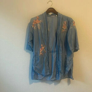 Soft Surroundings PE chambray half sleeve top